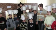 Brest Synagogue with Children Wearing Chef Hats, 2004