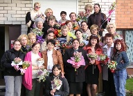 Brest Synagogue with Ladies Holding Flowers, 2004