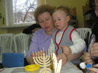 Families Celebrating Hanukkah