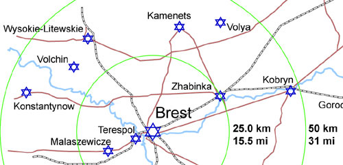 Zhabinka locator